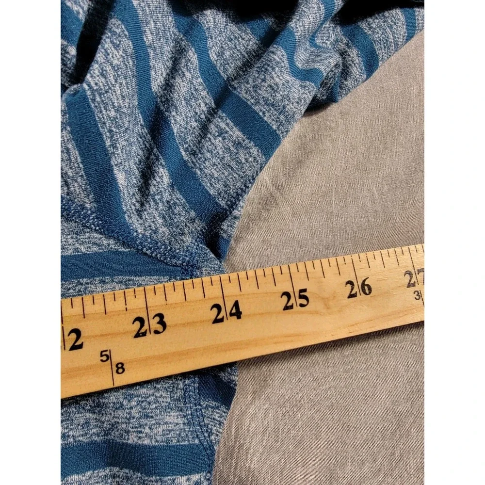 Nike Running DRI-FIT Element 1/4 Zip Pullover Shirt XL Teal Blue Striped Stretch